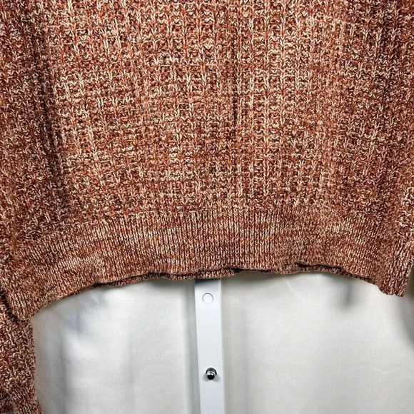 2/$30 Marled Sweater Size Large Cotton Oversized Orange Knit Woven - Picture 4 of 7